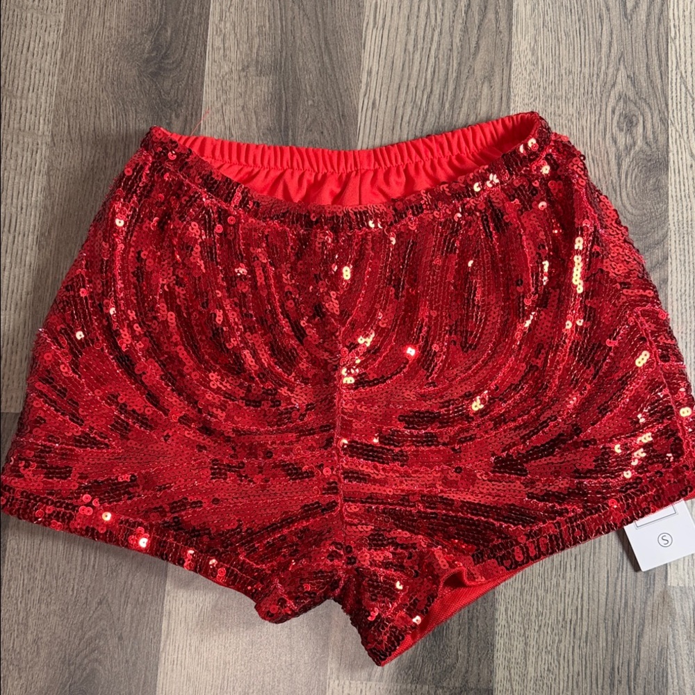 Red Sequin Women's Shorts Sz Small